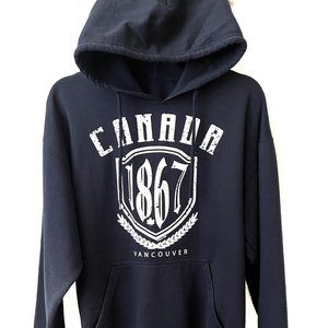 Women's Medium Navy Canada Print Pullover Hoodie